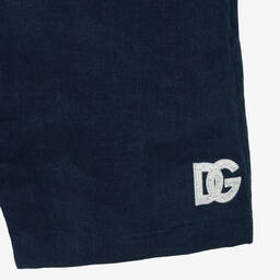 Dolce & Gabbana-Baby Boys Blue & White Linen Shortie | Childrensalon Outlet
