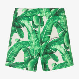 Dolce & Gabbana-Baby Boys Green Cotton Leaf Shorts | Childrensalon Outlet
