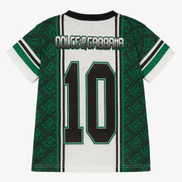 Dolce & Gabbana-Baby Boys Green DG Varsity T-Shirt | Childrensalon Outlet