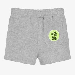  دولتشي آند غابانا-شورت أطفال ولادي قطن جيرسي لون رمادي | Childrensalon Outlet