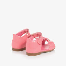  دولتشي آند غابانا-صندل أطفال بناتي جلد لامع لون زهري | Childrensalon Outlet