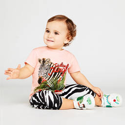 Dolce & Gabbana-Baby Girls Pink Zebra T-Shirt | Childrensalon Outlet