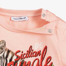Dolce & Gabbana-Baby Girls Pink Zebra T-Shirt | Childrensalon Outlet