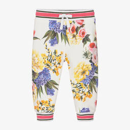 Dolce & Gabbana-Baby Girls White Floral DG Joggers | Childrensalon Outlet