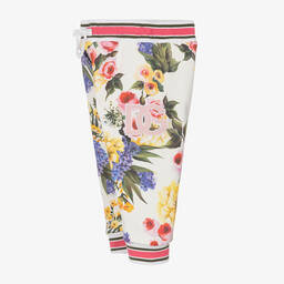 Dolce & Gabbana-Baby Girls White Floral DG Joggers | Childrensalon Outlet