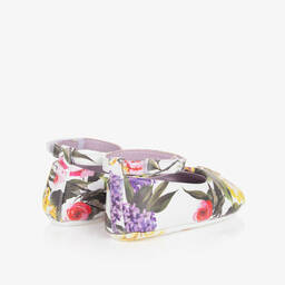 Dolce & Gabbana-Белые пинетки с цветами для малышек | Childrensalon Outlet