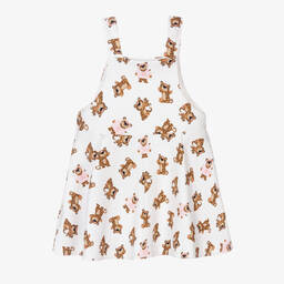 Dolce & Gabbana-Baby Girls White Leo Print Cotton Dress | Childrensalon Outlet