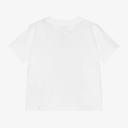 Dolce & Gabbana-Baby Girls White Logo T-Shirt | Childrensalon Outlet