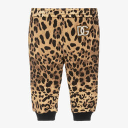 Dolce & Gabbana-Бежевые джоггеры с леопардовым принтом | Childrensalon Outlet