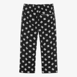 Dolce & Gabbana-بنطلون قطن بوبلين لون أسود وأبيض | Childrensalon Outlet