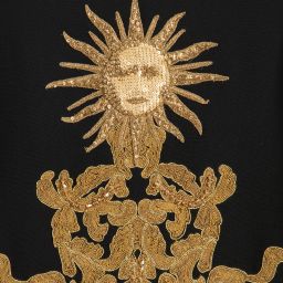 Dolce & Gabbana-Black Embellished Rose Dress | Childrensalon Outlet