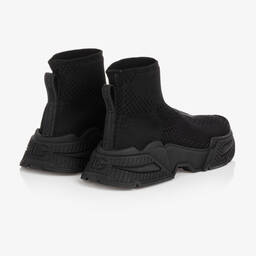 Dolce & Gabbana-Black Knitted Sock Trainers | Childrensalon Outlet