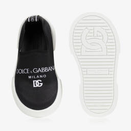 Dolce & Gabbana-Черные кроссовки-слипоны | Childrensalon Outlet