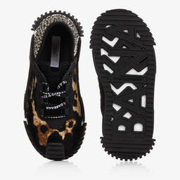 Dolce & Gabbana-Black NS1 Leopard Trainers | Childrensalon Outlet
