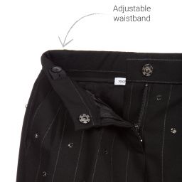 Dolce & Gabbana-Black Pinstripe Wool Trousers | Childrensalon Outlet