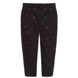 Dolce & Gabbana-Black Pinstripe Wool Trousers | Childrensalon Outlet