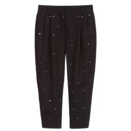 Dolce & Gabbana-Black Pinstripe Wool Trousers | Childrensalon Outlet