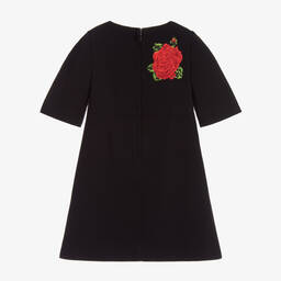Dolce & Gabbana-Black Red Roses Dress | Childrensalon Outlet
