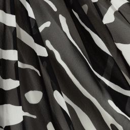 دولتشي آند غابانا-فستان حرير شيفون لون أسود وأبيض | Childrensalon Outlet