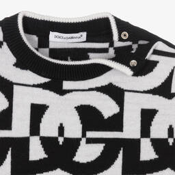 Dolce & Gabbana-Черно-белый шерстяной свитер для малышей | Childrensalon Outlet