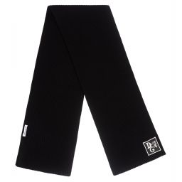 Dolce & Gabbana-Черный шерстяной шарф с логотипом | Childrensalon Outlet