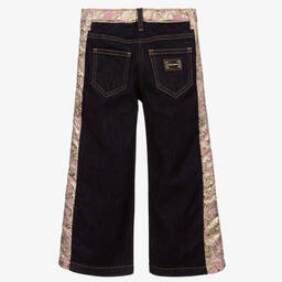 Dolce & Gabbana-Синие джинсы из денима и парчи | Childrensalon Outlet
