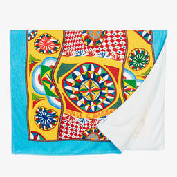 Dolce & Gabbana-Красного-голубое хлопковое полотенце с принтом Carretto (144см) | Childrensalon Outlet