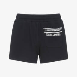 Dolce & Gabbana-Boys Azure Cotton Knit Shorts | Childrensalon Outlet