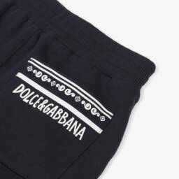 Dolce & Gabbana-Boys Azure Cotton Knit Shorts | Childrensalon Outlet