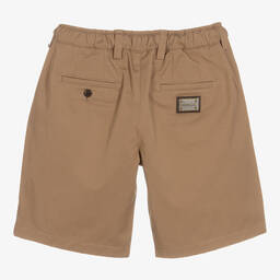 Dolce & Gabbana-Boys Beige Cotton Shorts | Childrensalon Outlet