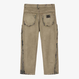 Dolce & Gabbana-Boys Beige Distressed Denim Jeans | Childrensalon Outlet