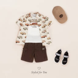 Dolce & Gabbana-Boys Beige Embroidered Cotton Hat | Childrensalon Outlet