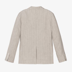  دولتشي آند غابانا-بليزر مقلم كتان لون بيج للأولاد | Childrensalon Outlet