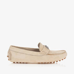 Dolce & Gabbana-Boys Beige Suede Leather Moccasins | Childrensalon Outlet
