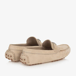 Dolce & Gabbana-Boys Beige Suede Leather Moccasins | Childrensalon Outlet