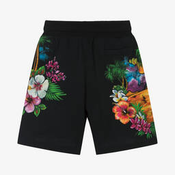 Dolce & Gabbana-Черные хлопковые шорты с цветами | Childrensalon Outlet