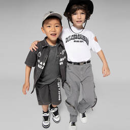 Dolce & Gabbana-Boys Black Cotton Zip Front Shirt | Childrensalon Outlet