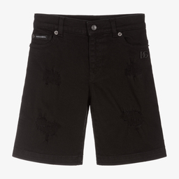Dolce & Gabbana - Boys Black Denim Shorts | Childrensalon