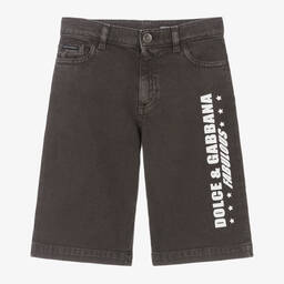 Dolce & Gabbana-Boys Black Denim Shorts | Childrensalon Outlet