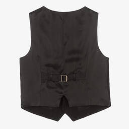 Dolce & Gabbana-Boys Black DG Logo Waistcoat | Childrensalon Outlet