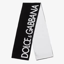 Dolce & Gabbana-Boys Black Knitted Wool Scarf | Childrensalon Outlet
