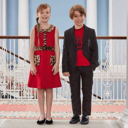 Dolce & Gabbana-Boys Black Leather Brogues | Childrensalon Outlet