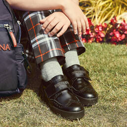 Dolce & Gabbana-Boys Black Leather Brogues | Childrensalon Outlet