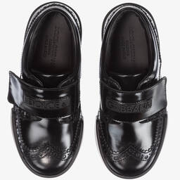 Dolce & Gabbana-Boys Black Leather Brogues | Childrensalon Outlet