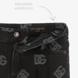 Dolce & Gabbana-Черные джинсы с принтом DG для мальчиков | Childrensalon Outlet