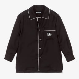 Dolce & Gabbana-Черная шелковая рубашка | Childrensalon Outlet