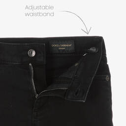 Dolce & Gabbana-Boys Black Slim Fit Denim Jeans | Childrensalon Outlet