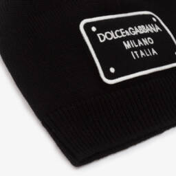 Dolce & Gabbana-Boys Black Wool Knit Hat | Childrensalon Outlet