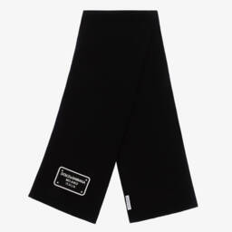 Dolce & Gabbana-Boys Black Wool Knit Scarf | Childrensalon Outlet