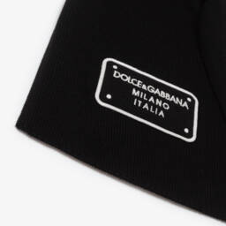 Dolce & Gabbana-Boys Black Wool Knit Scarf | Childrensalon Outlet